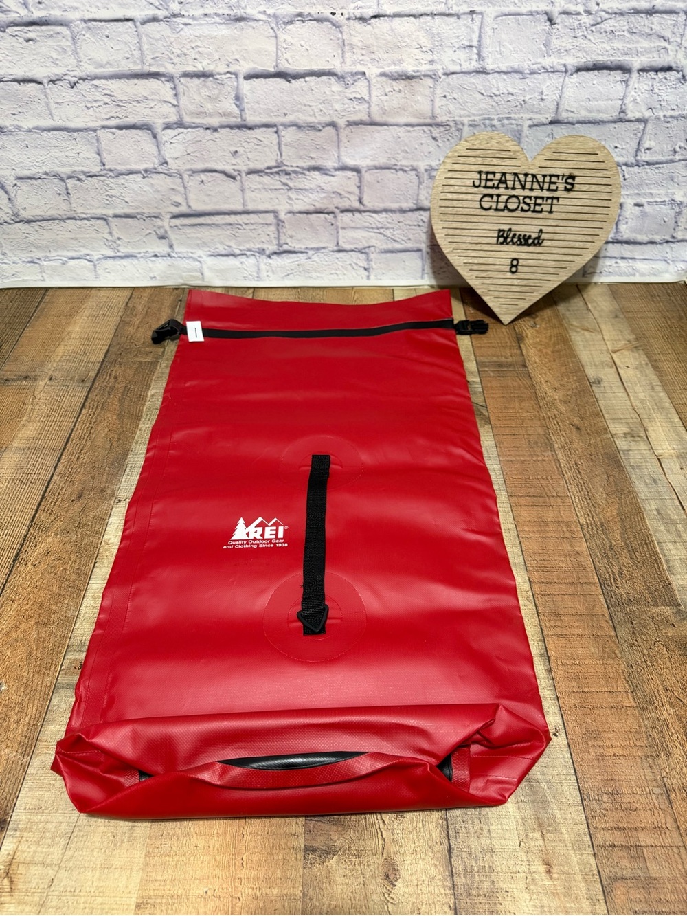 Vintage REI Red Waterproof-Style Roll Top Dry Bag Sack with Buckle Closure